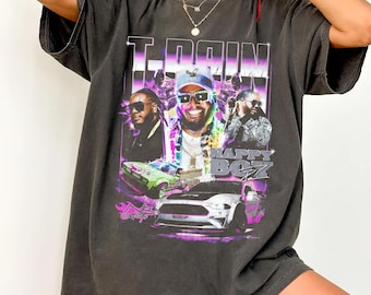 Comfort Colors T-Pain ブートレッグ Tシャツ、T-Pain ツアー、T-Pain Tシャツ、T-Pain gif、TPain ヒップホップ シャツ