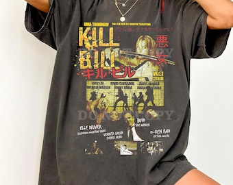 Comfort Colors キル・ビルTシャツ - クエンティン・タランティーノTシャツ、ユマ・サーマン、レトロ映画Tシャツ