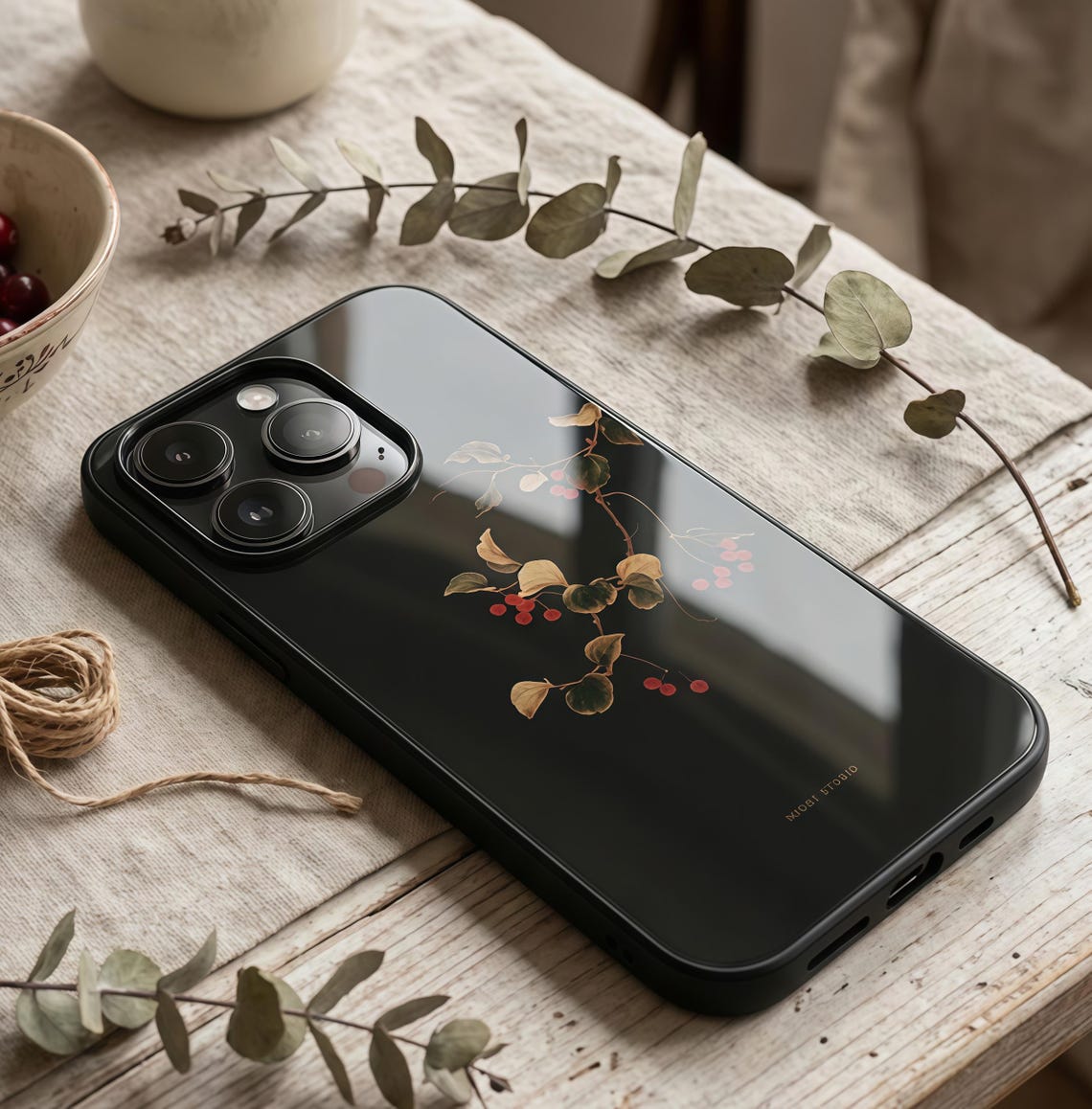 Raspberry Iphone Picture Raspberry Floral iPhone Case, Retro Ink Painting, Tempered Glass - Etsy
