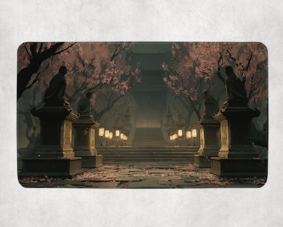 Kamigawa Inspired Orzhov Shrine Playmat | MTG Desk Mat | Black