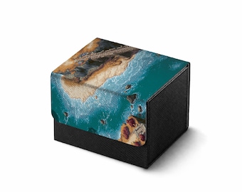 MTG-deckbox | 16-bits TCG-deckbox met Azorius-thema | Niet-officiële MTG-deckbox | Accessoires voor ruilkaarten | Cadeaus voor gamers