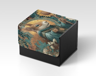 Caja para mazos de MTG / Caja para mazos de TCG con temática de ardilla tapizada / Caja para mazos de MTG no oficial / Accesorios para juegos de cartas coleccionables / Regalos para jugadores