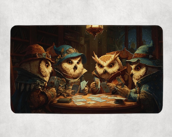 mtg card playmat MTG Playmat | Wizard Owls Playing Cards Themed Playmat | Unofficial MTG  Playmat | Gift for Gamers