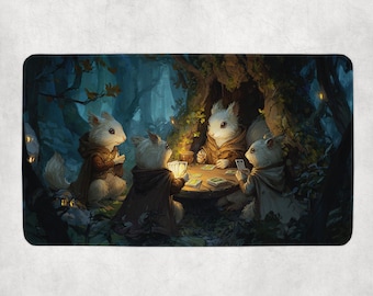 MTG-speelmat | Tovenaareekhoorns speelkaarten thema speelmat | Niet-officiële MTG-speelmat | Cadeau voor gamers | 14 x 24 inch