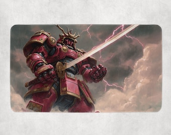Gundam Playmat | Unofficial Gundam Playmat | Colossal Samurai Mecha Themed TCG Playmat | TCG Accessories 14"x24"