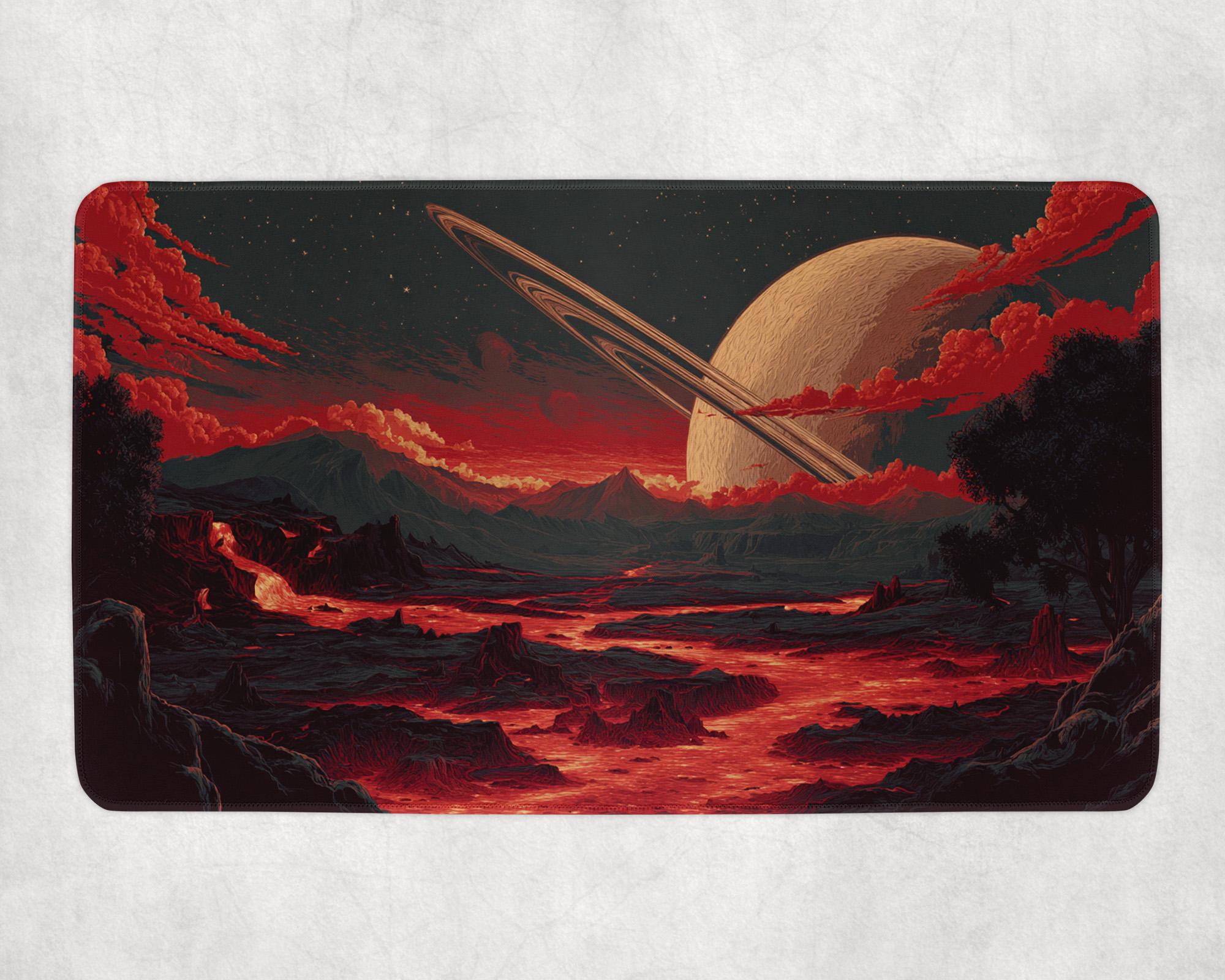 MTG Playmat | Retro Alien Landscape Themed Playmat | Unofficial