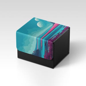Caja para mazos de MTG / Caja para mazos de TCG con temática de paisaje alienígena / Caja para mazos de MTG no oficial / Accesorios para juegos de cartas coleccionables / Regalos para jugadores