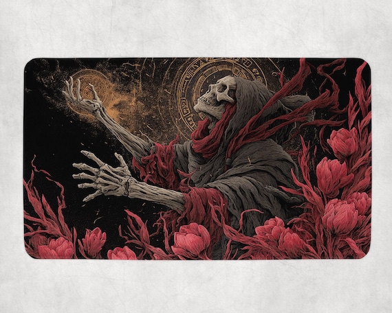 Undead Necromancer Skeleton MTG Mat | Dark Fantasy Zombie Horror