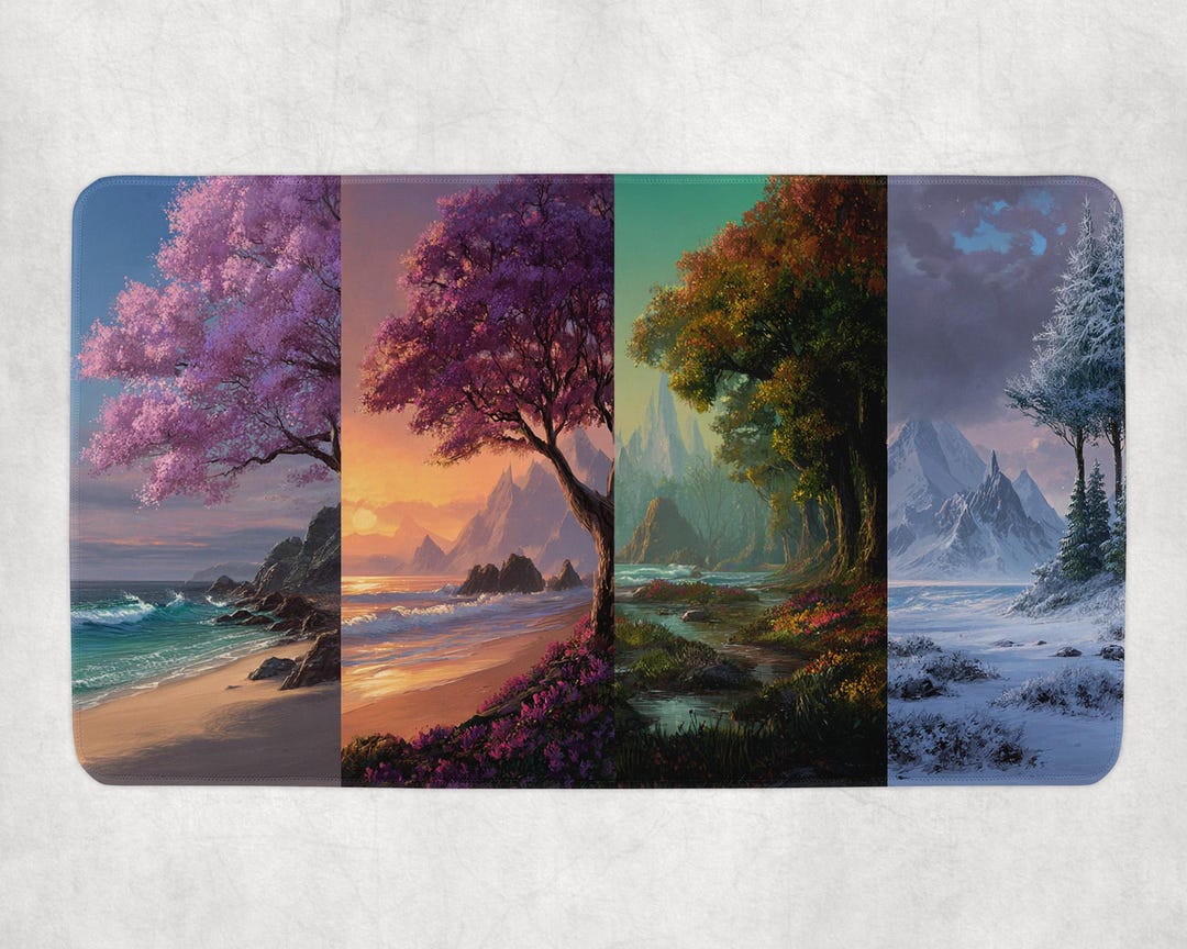 Magic Fall Mat Four Seasons Fantasy Mat | Spring Summer Autumn Winter MTG Mat ...