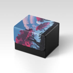 Caja para mazos de MTG / Caja para mazos de TCG con temática de paisaje alienígena / Caja para mazos de MTG no oficial / Accesorios para juegos de cartas coleccionables / Regalos para jugadores
