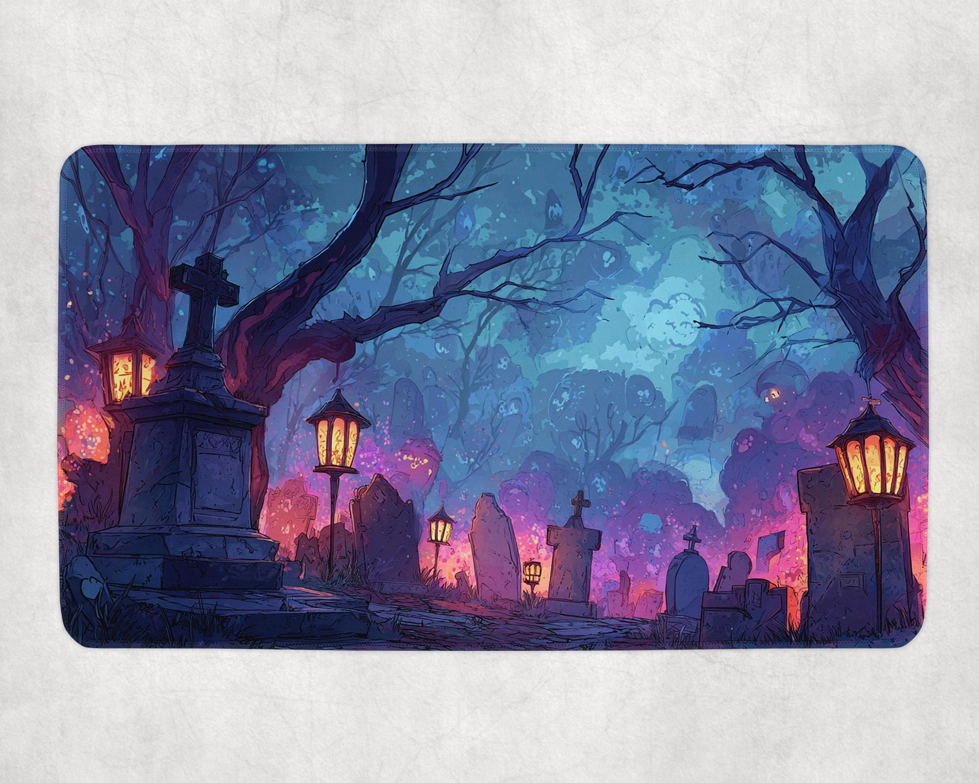 MTG Playmat | Eerie Graveyard Themed Playmat | Unofficial MTG