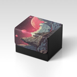 Caja para mazos de MTG / Caja para mazos de TCG con temática de paisaje alienígena / Caja para mazos de MTG no oficial / Accesorios para juegos de cartas coleccionables / Regalos para jugadores