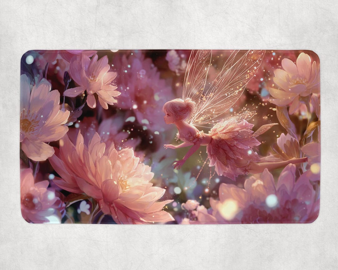 Whimsical Fairy MTG Mat | Anime Faerie Enchantress Among Flowers ...