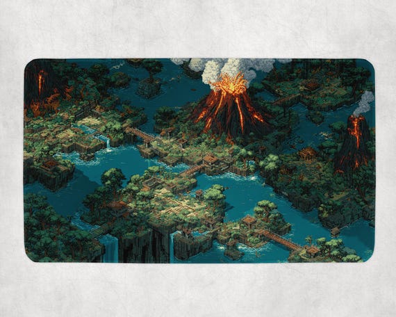 MTG Playmat | Retro Pixel Izzet Themed Playmat | Unofficial MTG