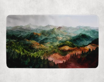 MTG-speelmat | Speelkleed met aquarel Stomping Grounds-thema | Niet-officiële MTG-speelmat | Cadeau voor gamers | 14 x 24 inch
