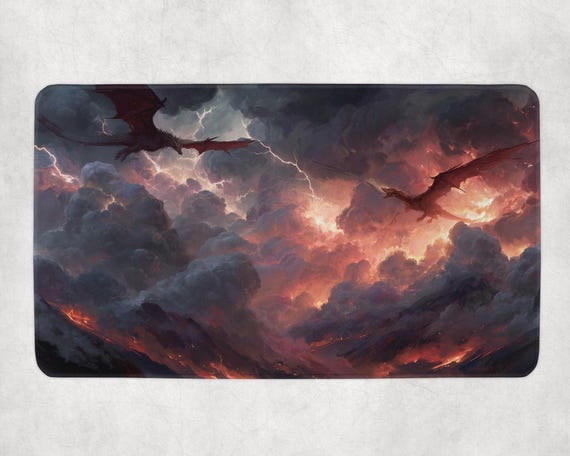 Epic Dragon Flight Playmat  Fantasy Gaming Mat for MTG & Yugioh, Dragons  Soaring in Sky, Desk Pad Gift for Tabletop Card Game Fans - Etsy