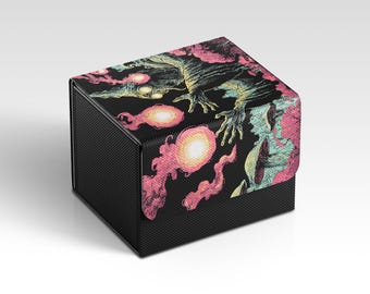 MTG Deckbox | Dark Necromancer Themed TCG Deckbox | Unofficial MTG Deckbox | Trading Card Game Accessories | Gifts for Gamers