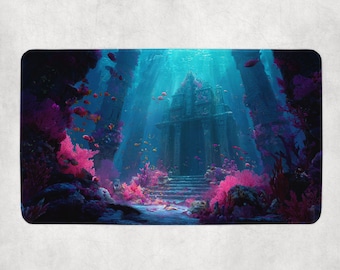 MTG-speelmat | Gloeiende speelmat onderwaterthema | Niet-officiële MTG-speelmat | Cadeau voor gamers | 14 x 24 inch