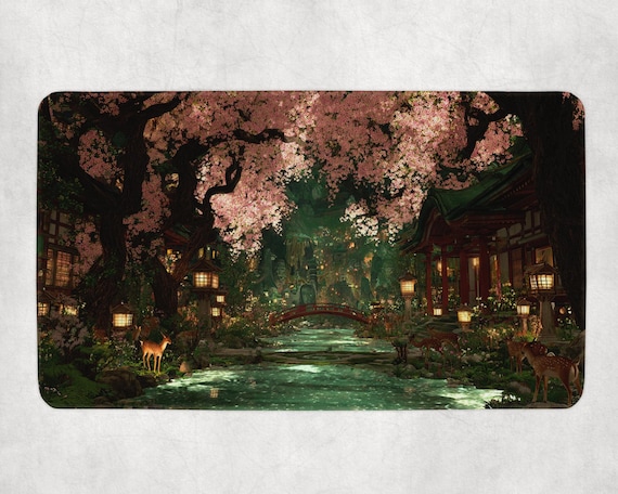Kamigawa Inspired Selesnya Garden Shrine Playmat | MTG Desk Mat
