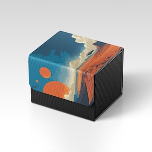 Caja para mazos de MTG / Caja para mazos de TCG con temática de paisaje alienígena / Caja para mazos de MTG no oficial / Accesorios para juegos de cartas coleccionables / Regalos para jugadores