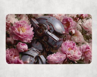 TKG Krabbeldecke Kompatibel mit Gundam Kartenspiel | Inoffizielle Gundam Krabbeldecke | Hübsche Pfingstrose Mecha Themed TKG Spielmatte | TKG Accessories 14"x24"