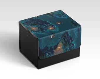 MTG-deckbox | 16-bits TCG-deckbox met Dimir-thema | Niet-officiële MTG-deckbox | Accessoires voor ruilkaarten | Cadeaus voor gamers