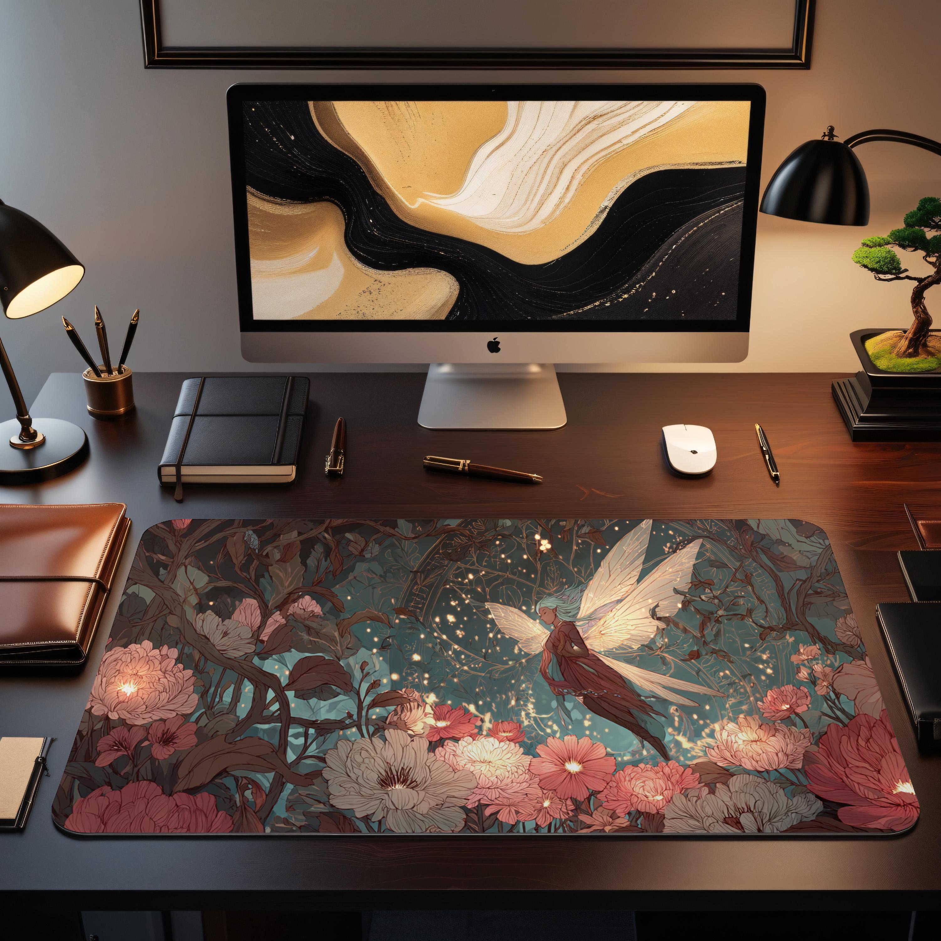 The Poet & The Faerie Queen プレイマット 新品 Faerie Queen Enchanted Garden MTG Mat | Fantasy Fairy With Glowing