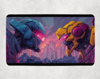 Gundam Playmat | Unofficial Gundam Playmat | Cyberpunk Showdown Mecha Themed TCG Playmat | TCG Accessories 14"x24"