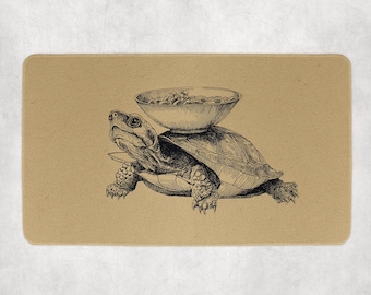 Turtle Eating Ramen Japanese Themed Playmat | Unofficial MTG Playmat | Gift for Gamers | 14"x24"