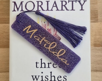 Personalised acrylic glitter bookmark with tassel