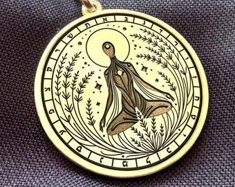 Meditationskette „Göttliches Gleichgewicht“, spiritueller Anhänger aus 14-karätigem Gold oder Sterlingsilber