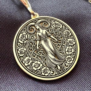 14K Gold Capricorn Woman Necklace