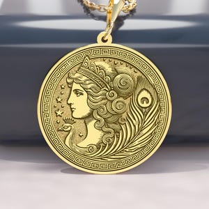 14K Gold Hera Pendant – Greek Goddess Necklace of Marriage & Queenship