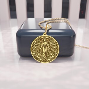 14K Gold Capricorn Woman Necklace