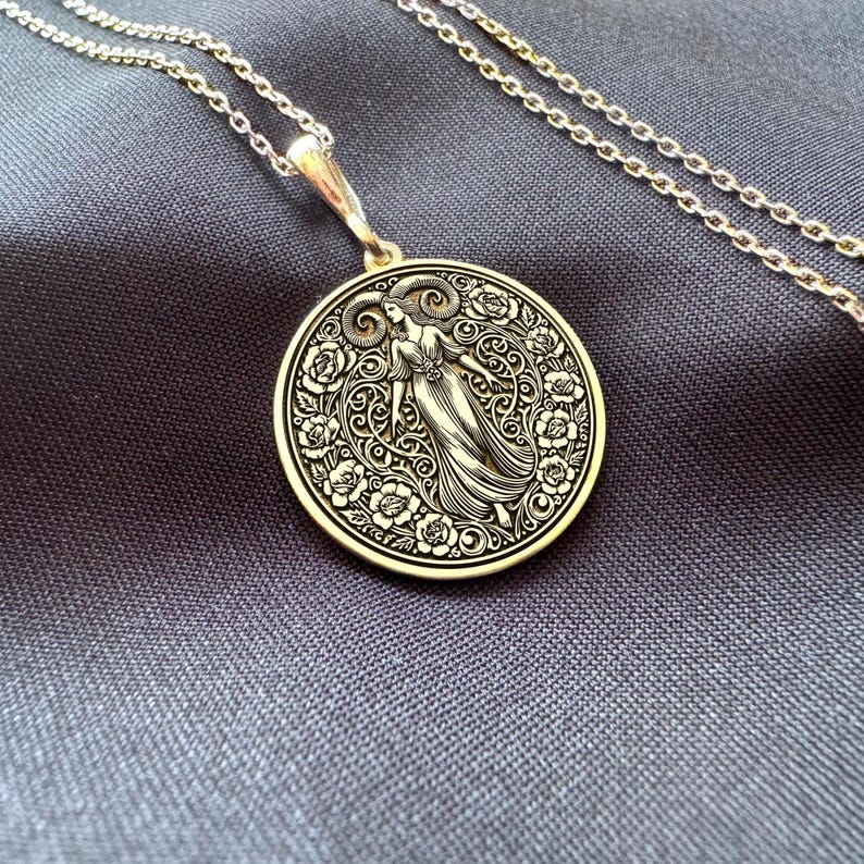 14K Gold Capricorn Woman Necklace
