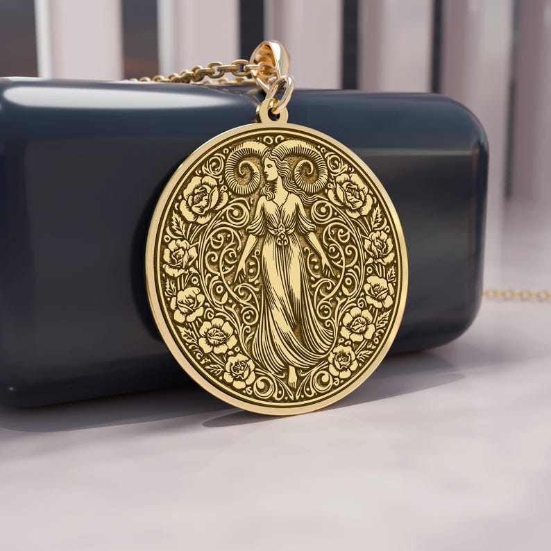 14K Gold Capricorn Woman Necklace