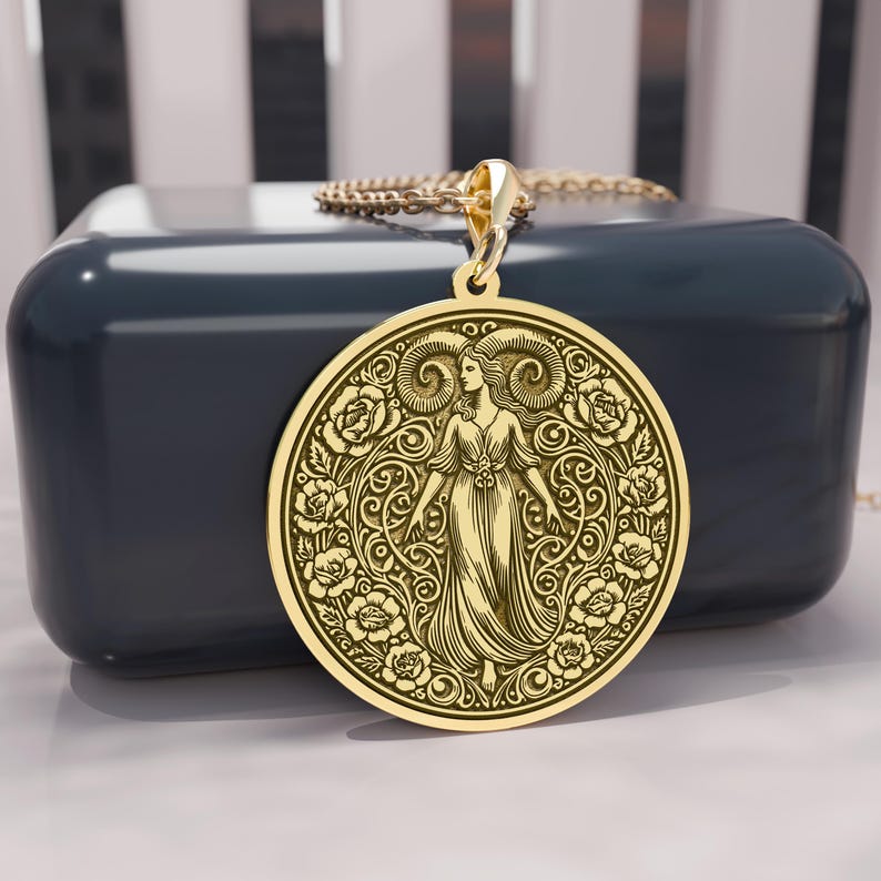 14K Gold Capricorn Woman Necklace