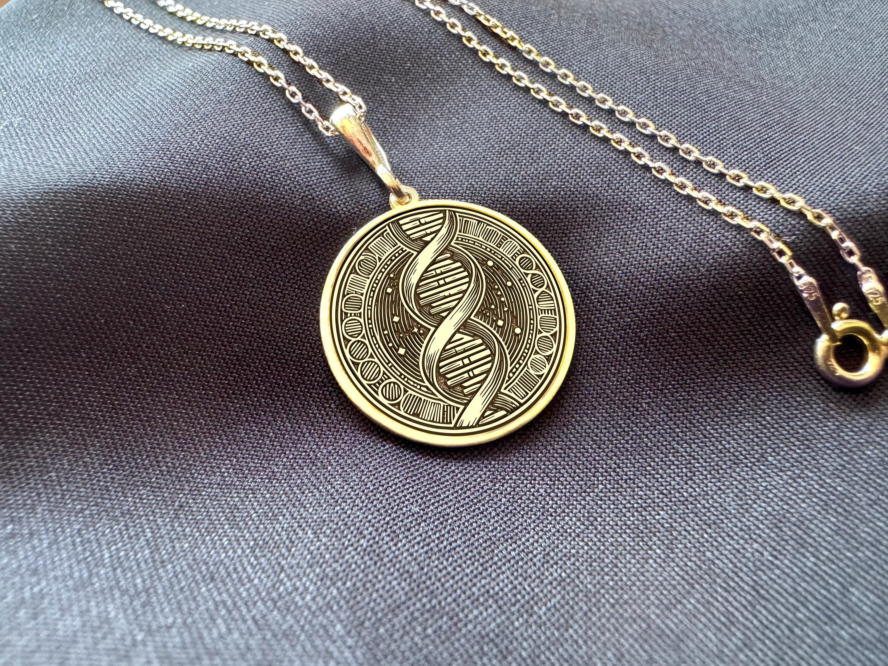 Sterling Silver Dna Necklace - Etsy