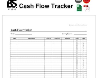 Cash Flow Tracker, Expense Tracker, Income Tracker, Cash Flow for Small Businesses