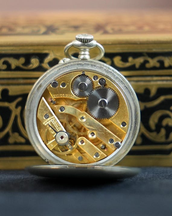 100年前スイスCylindre懐中時計 100年前銀製スイスCylindre懐中時計