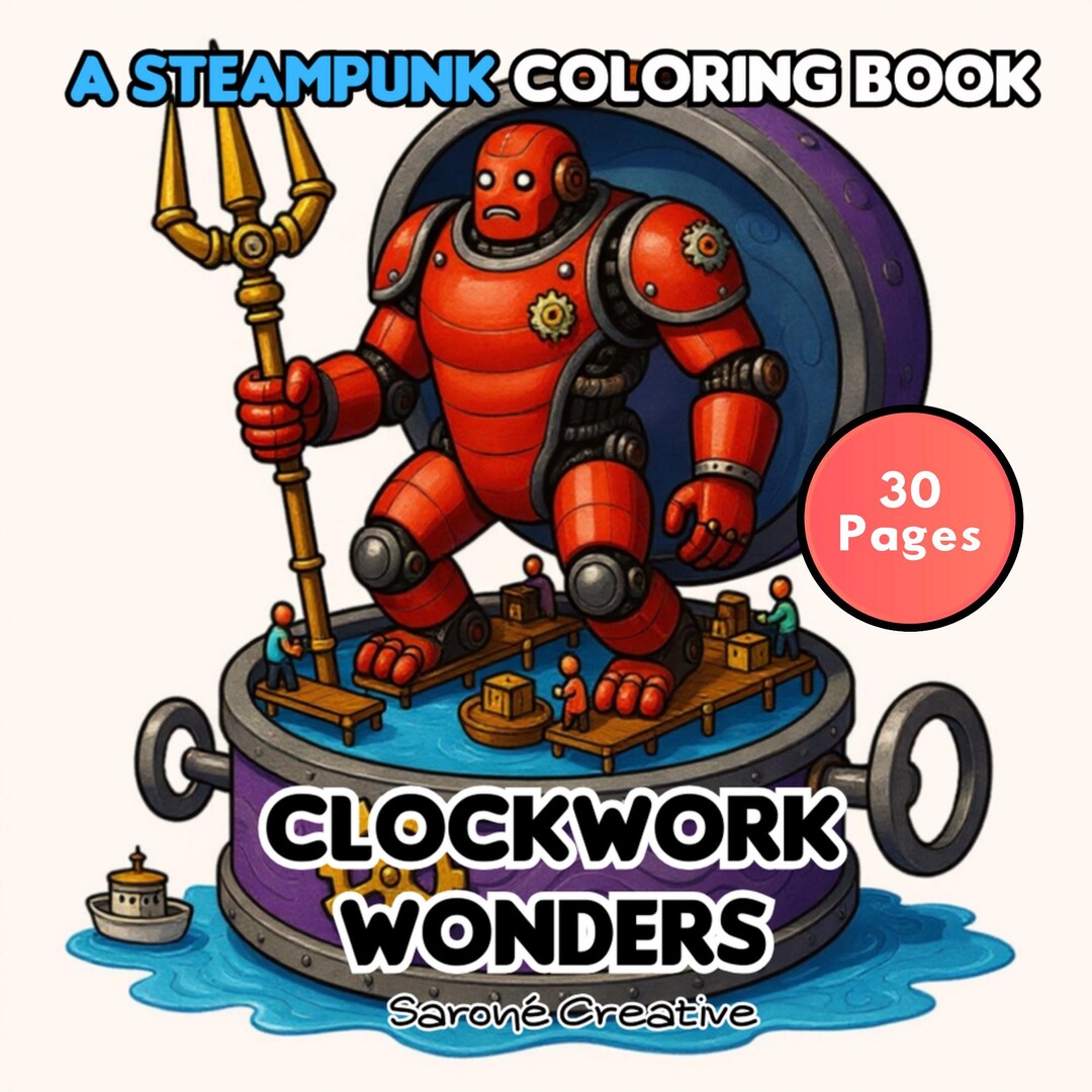 Kawaii Clockwork Wonders Coloring Book – Stress Relieving and Relaxing ...