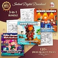 Cozy Coloring Book for Adults Bundle – 120 Cute Easy Bold Line Pages, Mega Collection, Relaxing Stress Relief Activity, Printable PDF