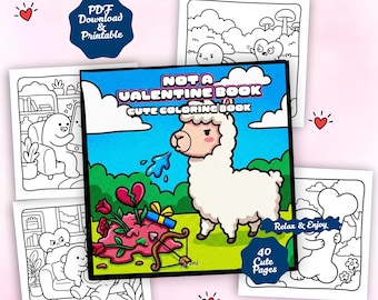 Gemütliches Malbuch für Erwachsene – Nicht das typische Valentinstags-Malbuch, lustige Anti-Liebesszenen, niedliche Seiten mit kräftigen Linien, Großdruck, Stressabbau-PDF