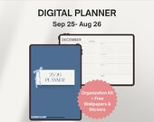 Digital Planner 2025-2026, Blueberry Blue Minimalist Aesthetic, Weekly & Monthly Hyperlinked Agenda for iPad Android, Goodnotes Notability