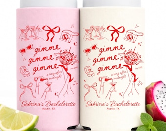 Gimme Bachelorette Party Cozie Funny Disco Theme Bride Custom Slim Cozies Mamma Mia Bachelorette Gift She Found Her Honey Can Cooler