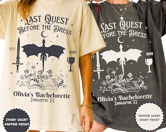Medieval Bachelorette Shirts, Custom Renaissance Fair Fantasy Bach Party Shirt, Castlecore Dragon Bride Comfort Colors T-Shirt Bookish Gift