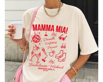 Personalized Mamma Mia Bachelorette Shirts Dancing Queen Disco Bach Party Gift Coastal Bachelorette Party Favors Bride Tribe Matching Tee