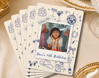 Personalized Birthday Playing Cards Custom Vintage Photo Poker Deck 30th 40th 50 60 Birthday Party Favors Milestone Birthday Girls Trip Gift