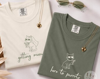 Cat Theme Bachelorette Shirts Getting Meowied Cat Lover Bachelorette Party Tees Bride Tribe Cat Shirt Funny Bach Party Outfit
