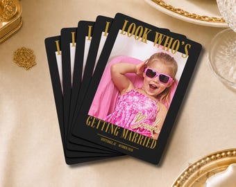Look Who's Getting Married Playing Cards Custom Bride Photo and Name Card Deck Personalized Wedding Favors Bridal Bachelorette Shower Gift
